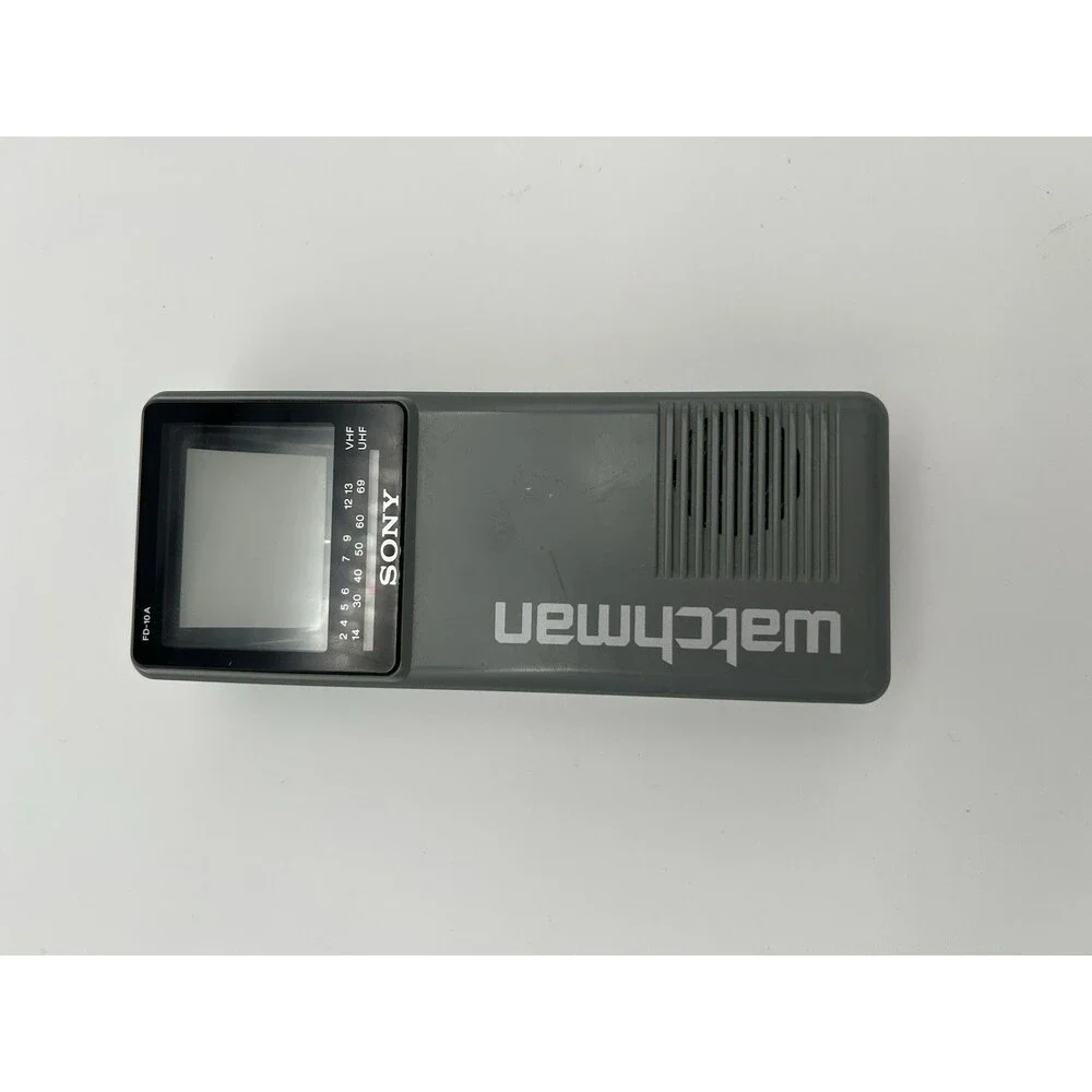 Sony Watchman FD-10A Portable Black & White TV VHF UHF Vintage Tested Works